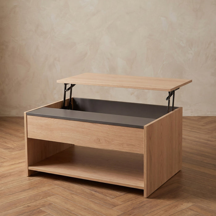 Modern Rectangular Lift Top Coffee Table with Hidden Storage
