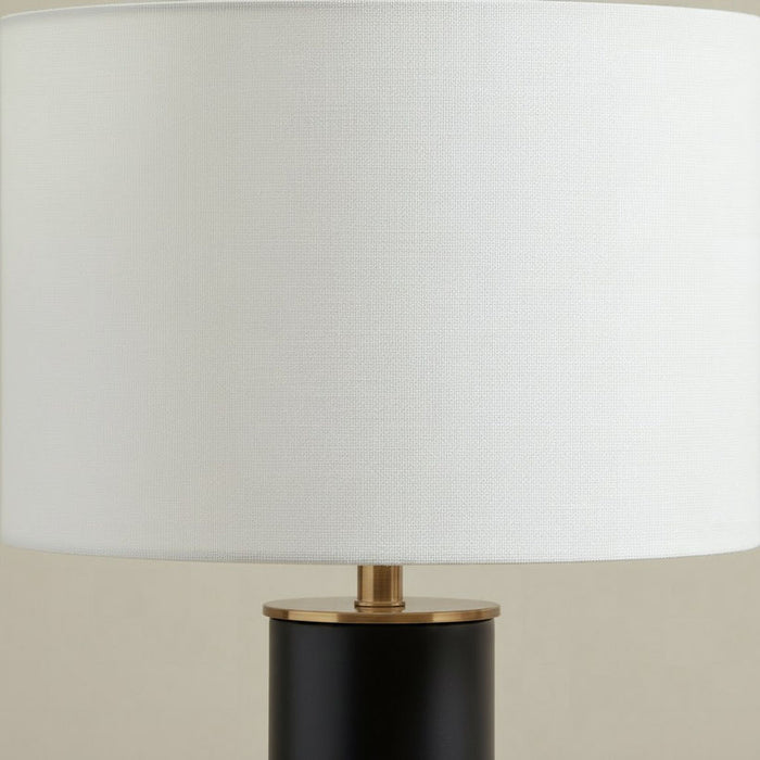 Modern Metal Table Lamp with Linen Shade - 34x59 cm