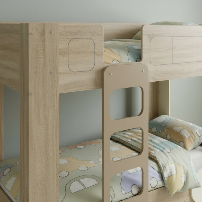 Doubledecker Wooden Single Bunk Bed - 90x190 cm