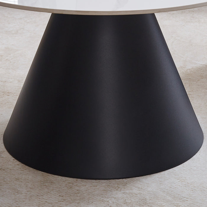 5-Piece Sintered Stone Round Coffee Table Set