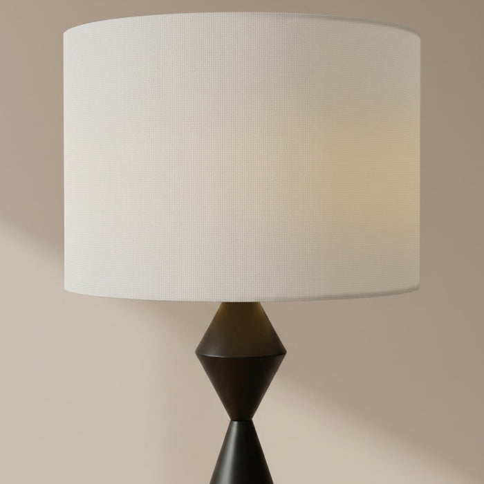 Metal Floor Lamp with Linen Shade - 35x156 cm