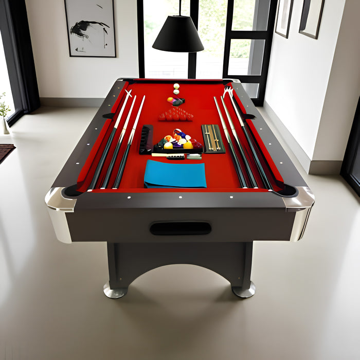 7FT Billiards Pool Table with Full Accessories – Red, Green & Blue