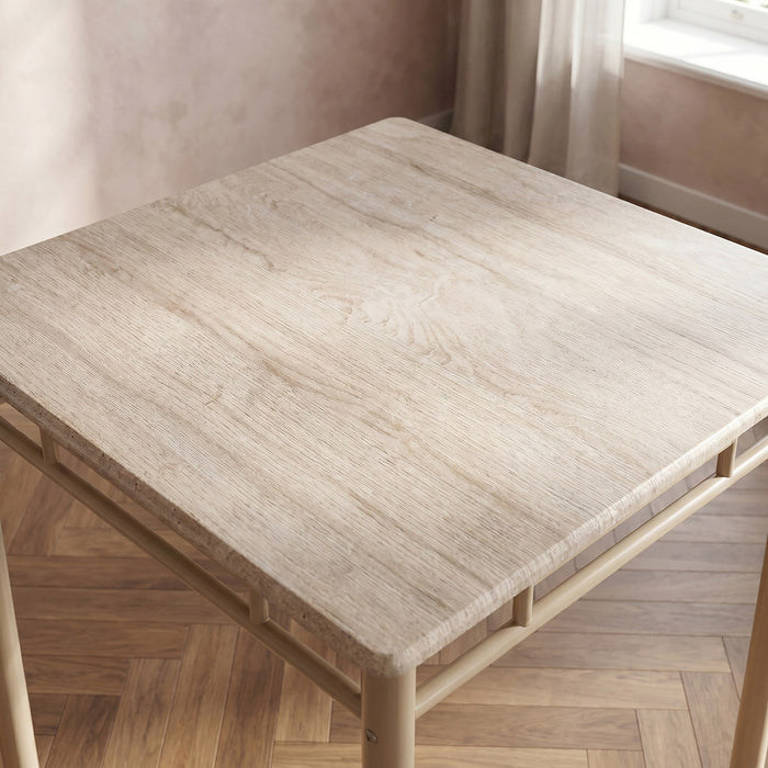 2-Seater Travertine Square Dining Set