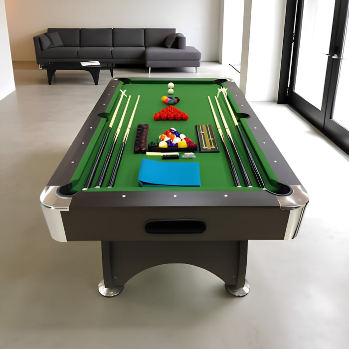 7FT Billiards Pool Table with Full Accessories – Red, Green & Blue