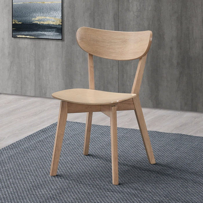 2-Seater Modern Square Dining Set, Light Wood Finish