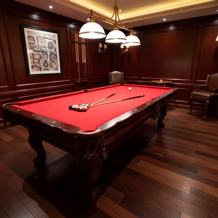 8ft Solid Wood Billiard Pool Table with 3-Piece Slate
