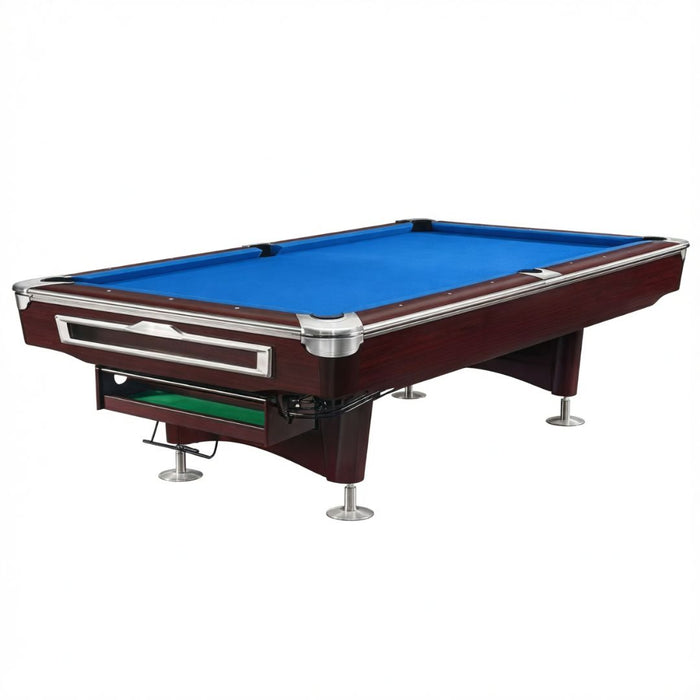 9ft Modern Black Slate Billiard Pool Table with Ball Return