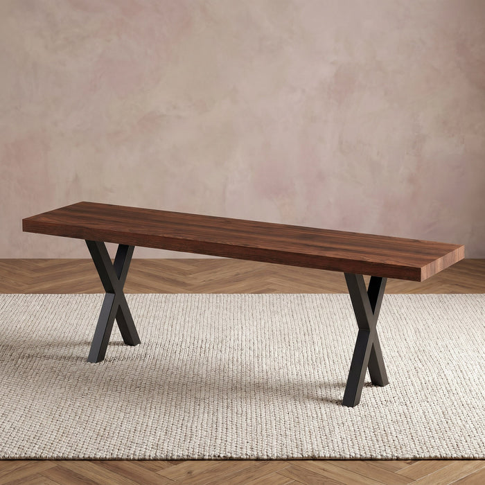 6-Seater Dining Set with Bench - Medium Wood Finish