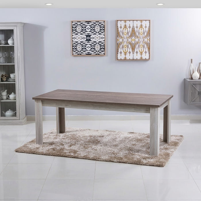 Modern 8-Seater Rectangular Dining Set with Upholstered Armless Chairs