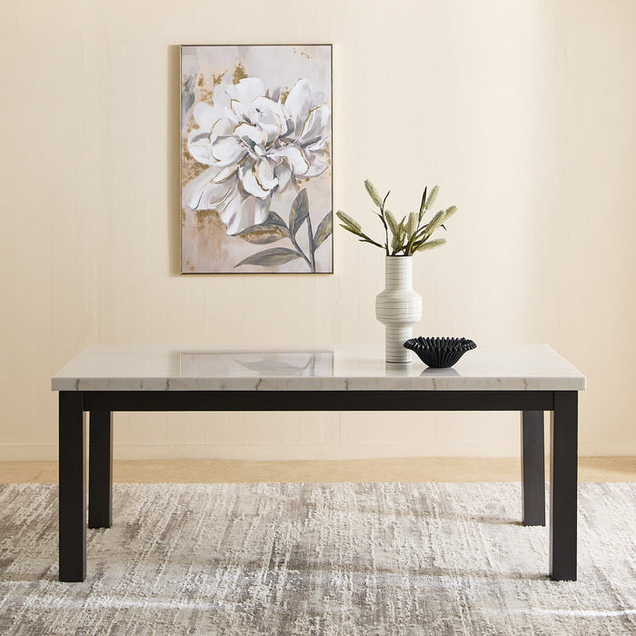 Luxury Marble Top 8-Seater Dining Set with Upholstered Chairs