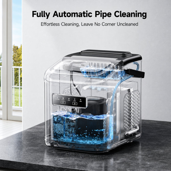 15KG/24H Portable Ice Maker 2 Sizes Bullet Ice with Self-Cleaning