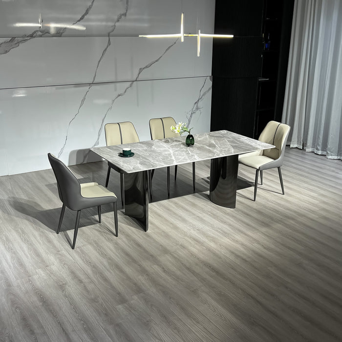 Modern 6-Seater Sintered Stone Dining Set
