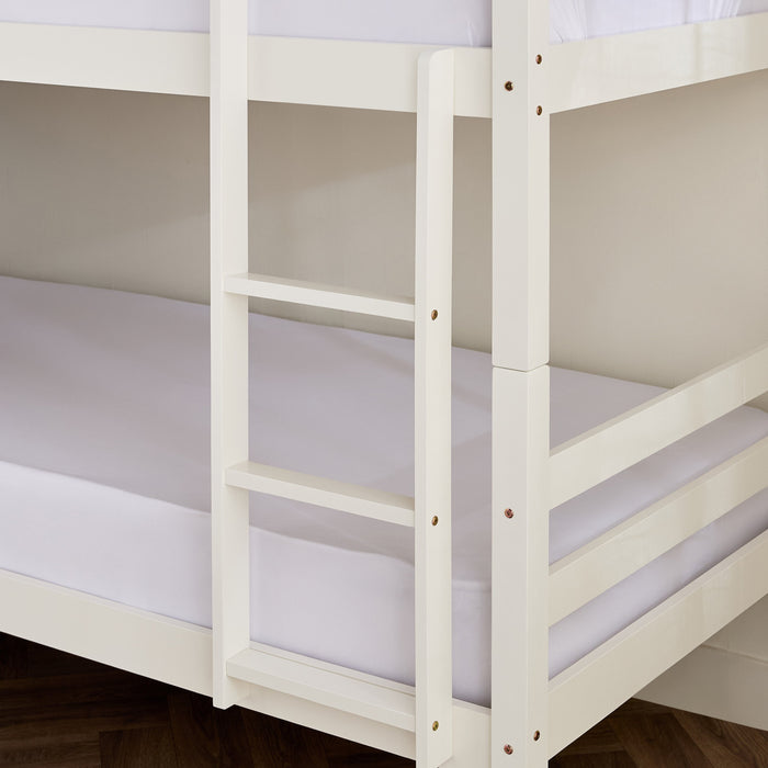 Modern Solid Wooden Single Bunk Bed - 90x200 cm