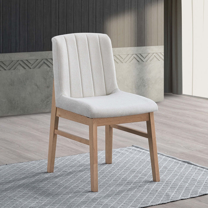 Scandinavian Triangular 3-Seater Dining Set with Upholstered Chairs
