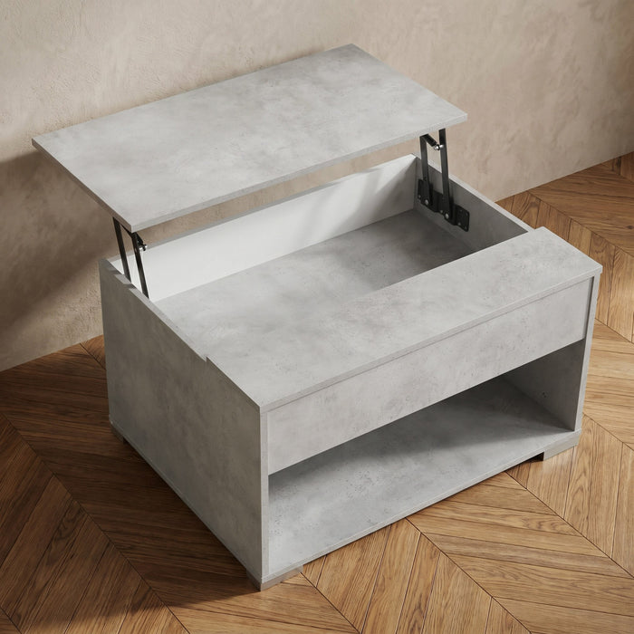 Modern Rectangular Lift Top Coffee Table with Hidden Storage