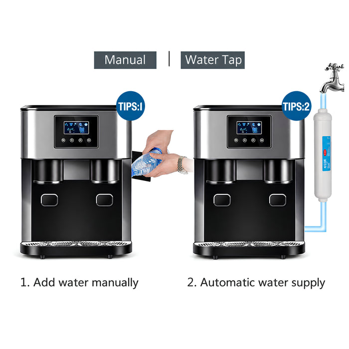 3-in-1 Ice Maker Machine – 18KG/24H Ice Cubes, Crushed Ice & Cold Water