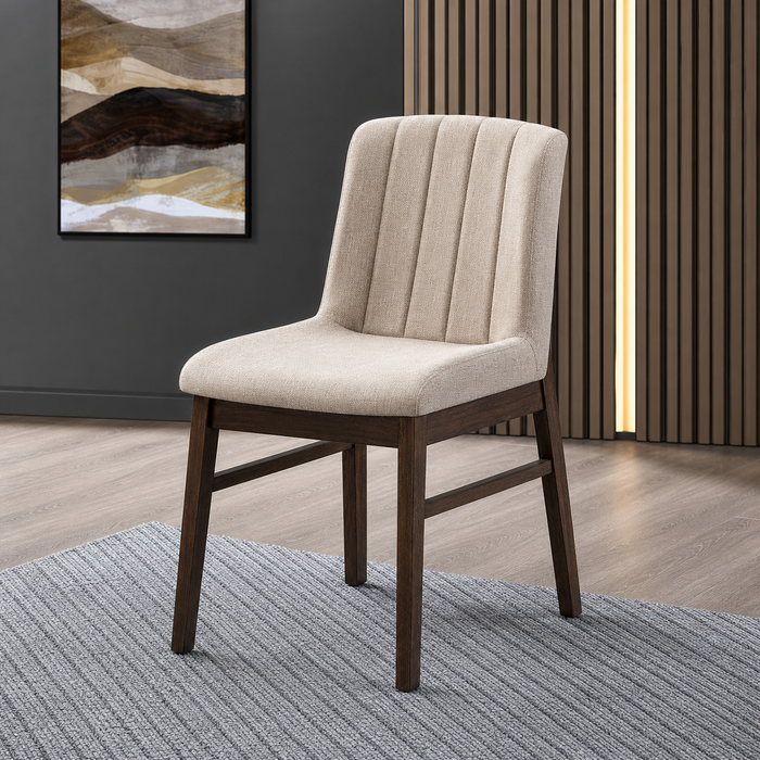 3-Seater Modern Triangular Dining Set - Dark Wood Finish