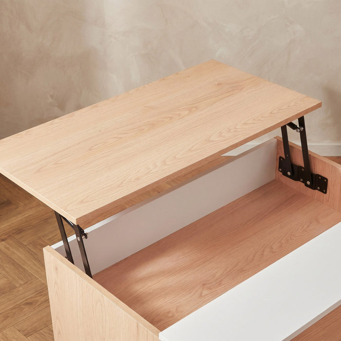 Modern Rectangular Lift Top Coffee Table with Hidden Storage