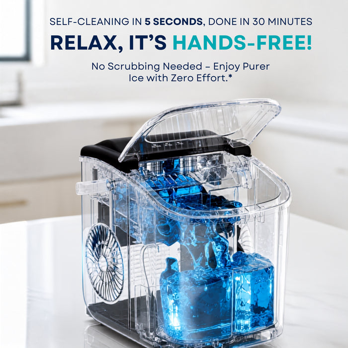 Portable Ice Maker – 15kg/24h Capacity, Fast Ice Making, 2L Water Tank, LED Display