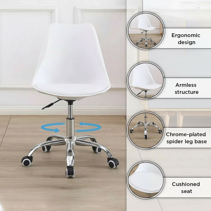 Modern Polypropylene Office Chair with Chrome Base