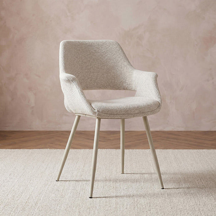 Modern 6-Seater Sintered Stone Dining Table Set with Armchairs