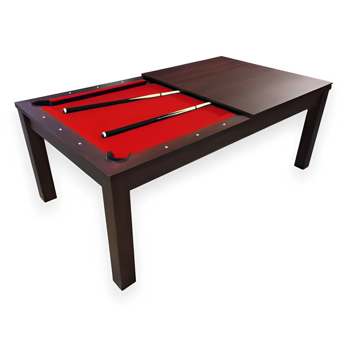 7FT Pool Table Billiards and Integrated Dining Table – Red