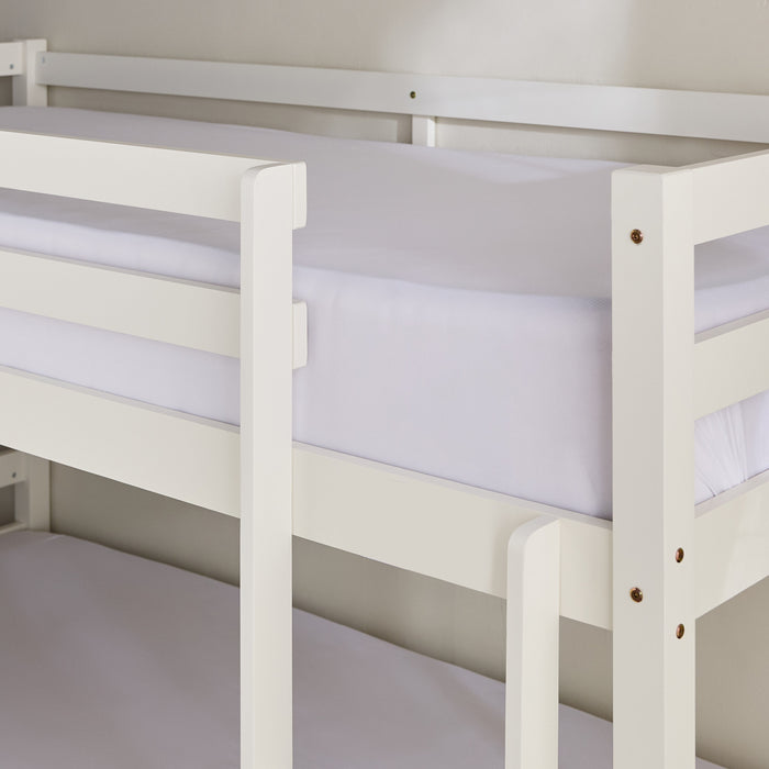 Modern Solid Wooden Single Bunk Bed - 90x200 cm