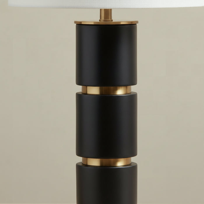 Modern Metal Table Lamp with Linen Shade - 34x59 cm