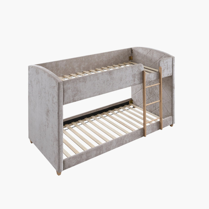 Upholstered Modern Single Bunk Bed - 90x200 cm