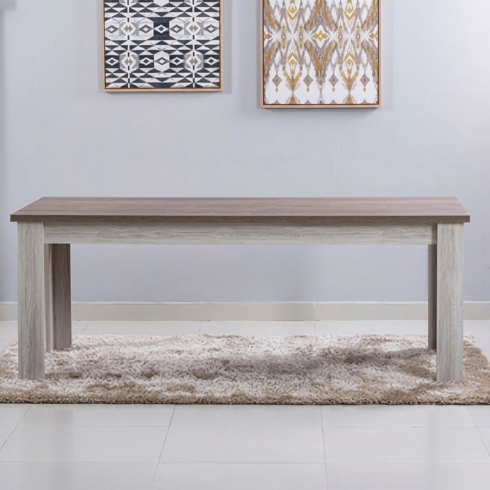 Modern 8-Seater Rectangular Dining Set with Upholstered Armless Chairs