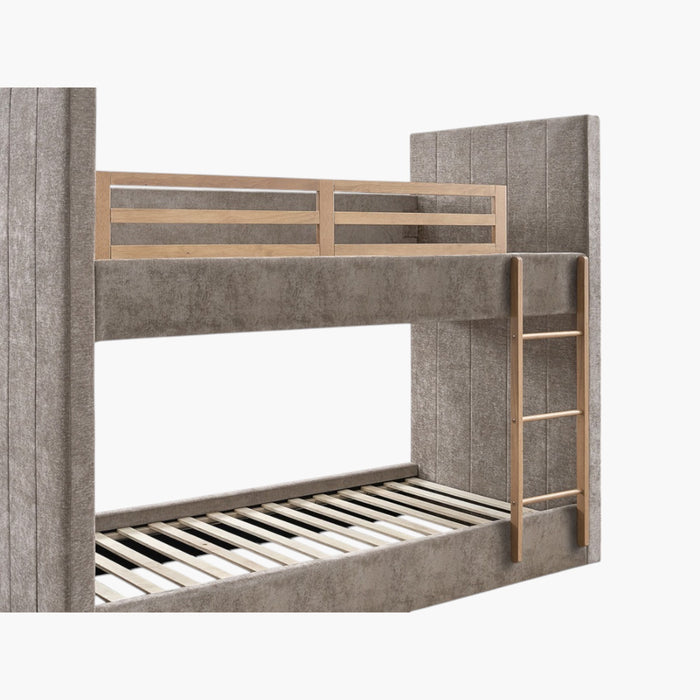 Upholstered Modern Single Bunk Bed 90x200 cm