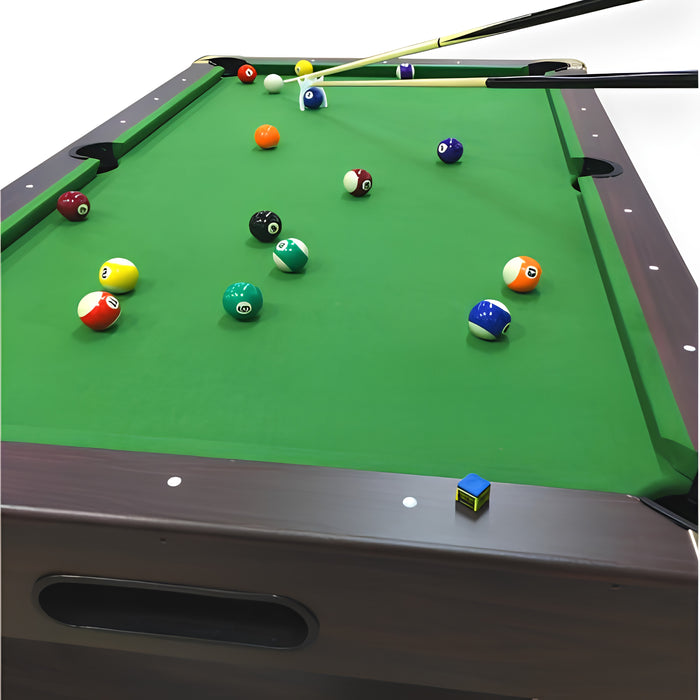 7FT Modern Billiard Table – Green & Red with Full Accessories