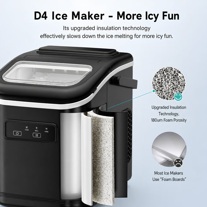 15KG/24H Portable Ice Maker 2 Sizes Bullet Ice with Self-Cleaning