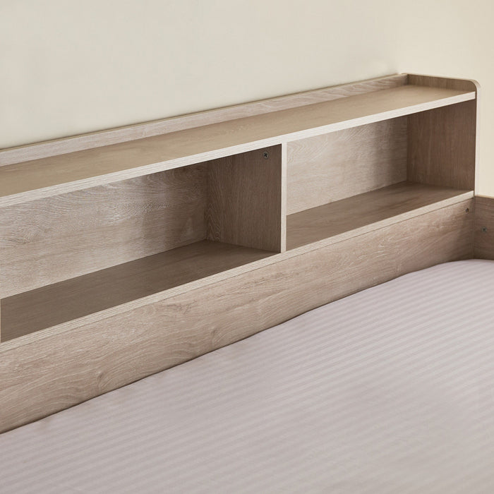 3-in-1 Kids Bunk Bed with Pull-Out Trundle & Integrated Shelves (90x200 cm)