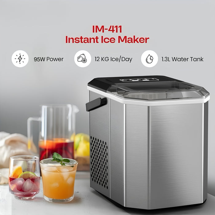 Portable Ice Maker – 12kg/Day, 1.3L Water Tank, 2 Ice Sizes