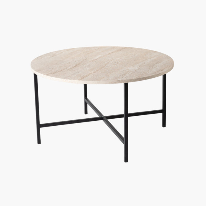 Modern Round Coffee Table with 4 Nesting Stools Set
