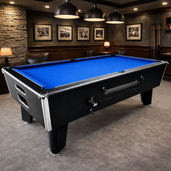 8 Feet Coin-Operated MDF Billiard Pool Table with 1-Piece Slate