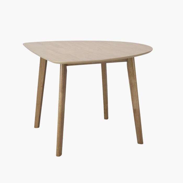 Scandinavian Triangular 3-Seater Dining Set with Upholstered Chairs