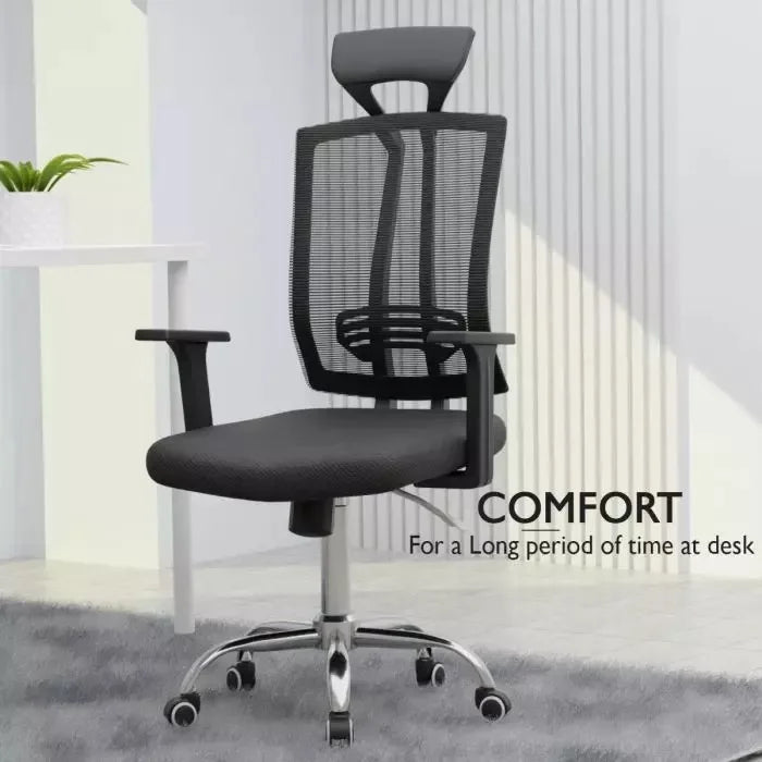 Modern Fabric Mesh High Back Swivel Chair Adjustable Height Ergonomic Executive Office Chair Comfortable Black Computer Chair
