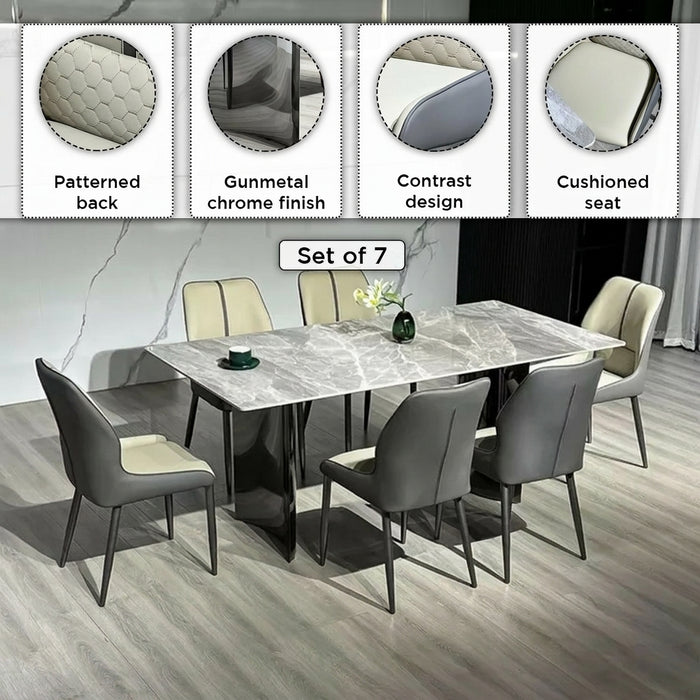 Modern 6-Seater Sintered Stone Dining Set