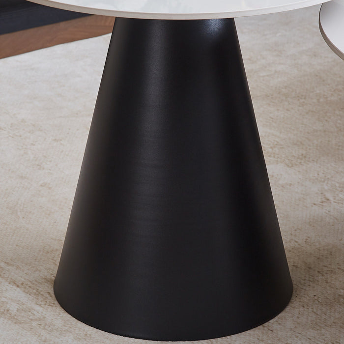 5-Piece Sintered Stone Round Coffee Table Set