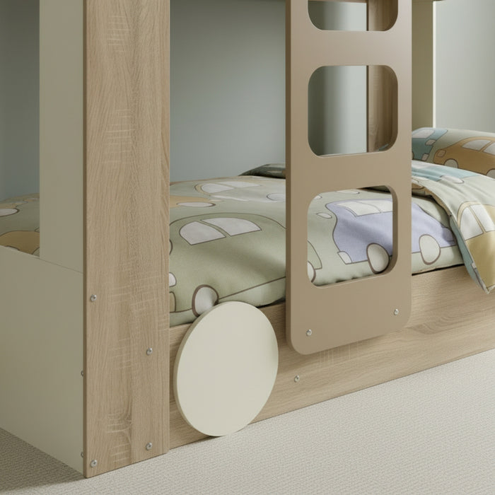 Doubledecker Wooden Single Bunk Bed - 90x190 cm