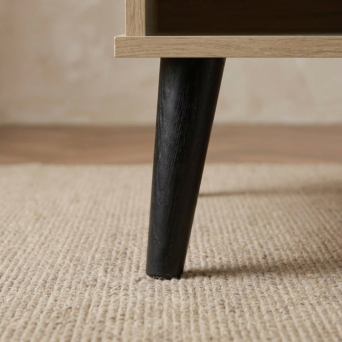 Minimalist Rectangular Coffee Table with Open Storage Compartments