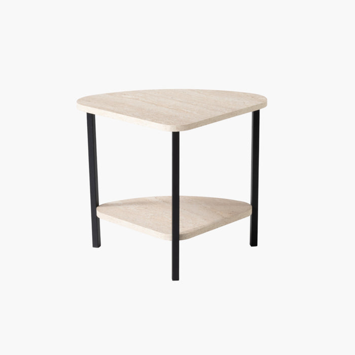 Modern Round Coffee Table with 4 Nesting Stools Set