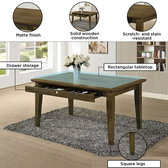 6-Seater Wooden Dining Set with Storage Bench