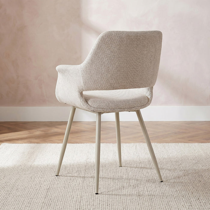 Modern 6-Seater Sintered Stone Dining Table Set with Armchairs