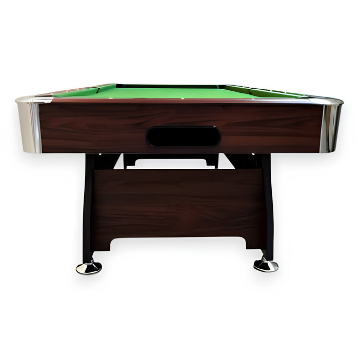 8FT Vintage Green Billiard Table with Storage Benches