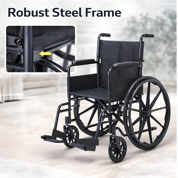 Ergonomic High Back Lightweight Steel Manual Wheelchair