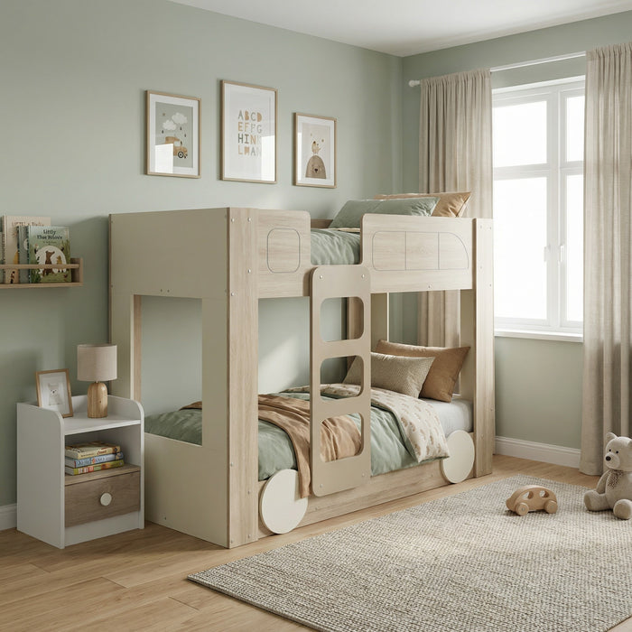 Doubledecker Wooden Single Bunk Bed - 90x190 cm