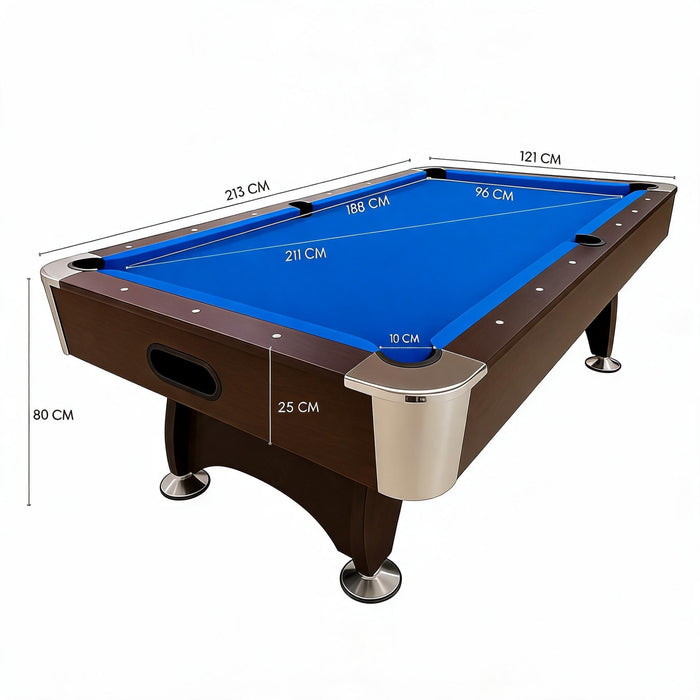 7FT Billiards Pool Table with Full Accessories – Red, Green & Blue